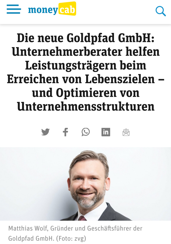 Matthias Wolf Goldpfad Moneycab