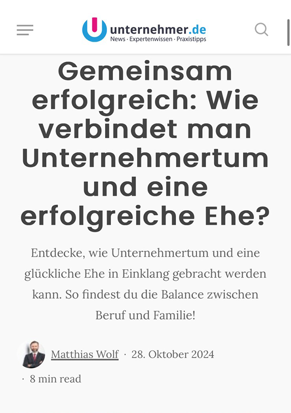 Screenshot Unternehmer.de Artikel 
