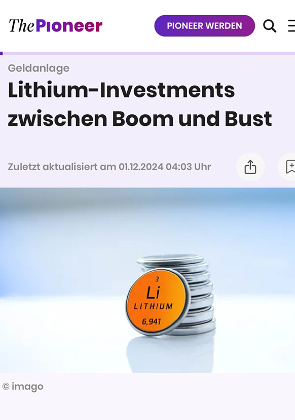 Screenshot The Pioneer Artikel 