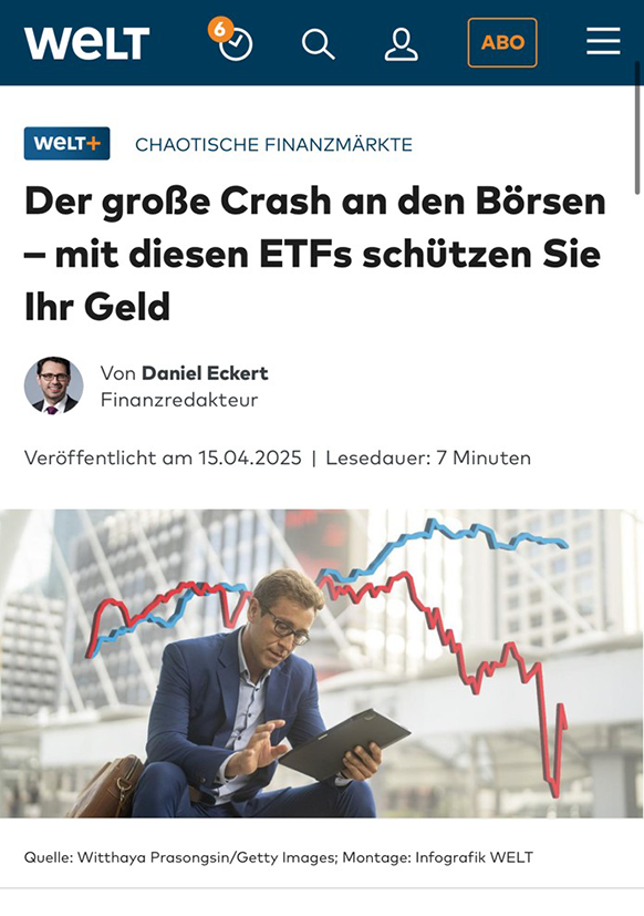Screenshot WELT Artikel 